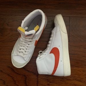 Nike High Top Blazers (reddish orange check) LIKE NEW